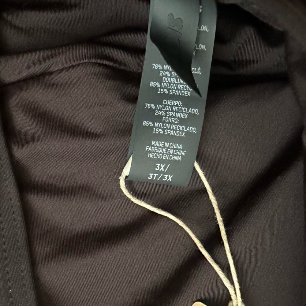 NWT SKIMS Recycled Swim High Neck Back Tie Onyx Black Top - Picture 5 of 7